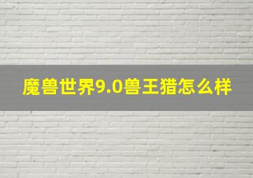 魔兽世界9.0兽王猎怎么样