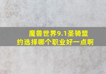 魔兽世界9.1圣骑盟约选择哪个职业好一点啊