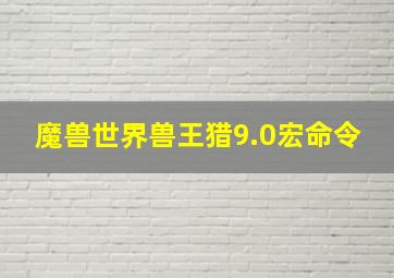 魔兽世界兽王猎9.0宏命令