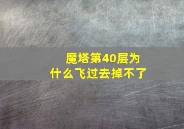 魔塔第40层为什么飞过去掉不了