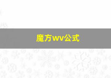 魔方wv公式