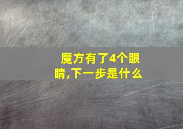 魔方有了4个眼睛,下一步是什么