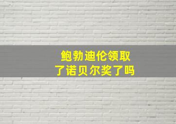 鲍勃迪伦领取了诺贝尔奖了吗