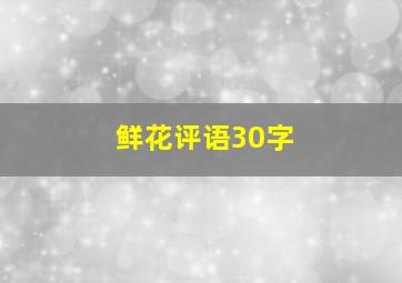 鲜花评语30字