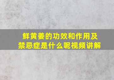 鲜黄姜的功效和作用及禁忌症是什么呢视频讲解