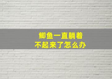 鲫鱼一直躺着不起来了怎么办