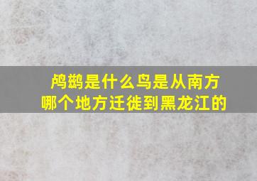 鸬鹚是什么鸟是从南方哪个地方迁徙到黑龙江的