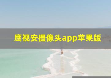 鹰视安摄像头app苹果版