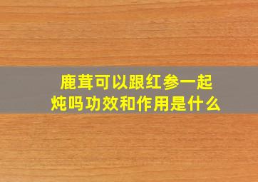 鹿茸可以跟红参一起炖吗功效和作用是什么