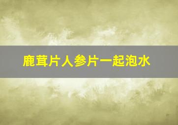 鹿茸片人参片一起泡水