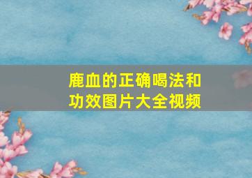 鹿血的正确喝法和功效图片大全视频