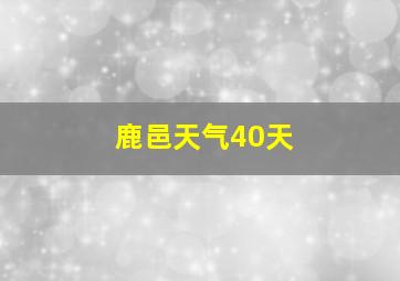 鹿邑天气40天