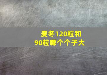 麦冬120粒和90粒哪个个子大