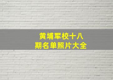 黄埔军校十八期名单照片大全