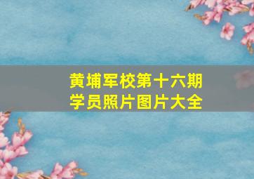 黄埔军校第十六期学员照片图片大全