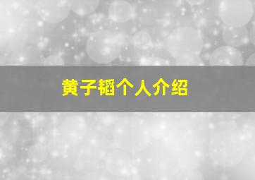 黄子韬个人介绍