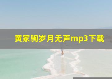 黄家驹岁月无声mp3下载