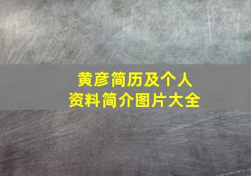 黄彦简历及个人资料简介图片大全