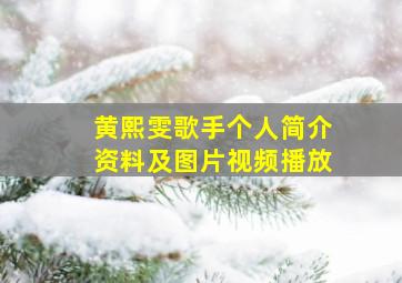 黄熙雯歌手个人简介资料及图片视频播放