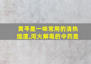 黄芩是一味常用的清热燥湿,泻火解毒的中药是