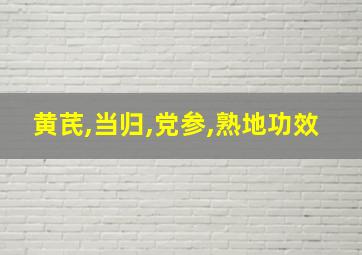 黄芪,当归,党参,熟地功效