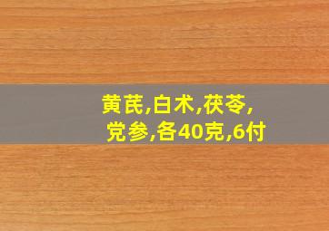 黄芪,白术,茯苓,党参,各40克,6付