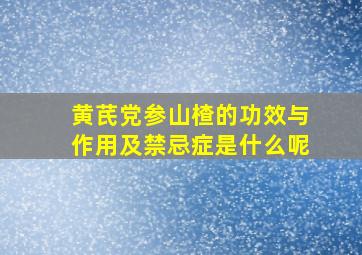 黄芪党参山楂的功效与作用及禁忌症是什么呢