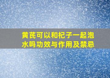 黄芪可以和杞子一起泡水吗功效与作用及禁忌