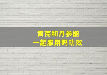 黄芪和丹参能一起服用吗功效