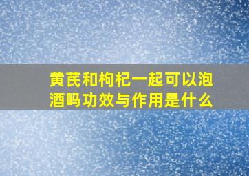 黄芪和枸杞一起可以泡酒吗功效与作用是什么