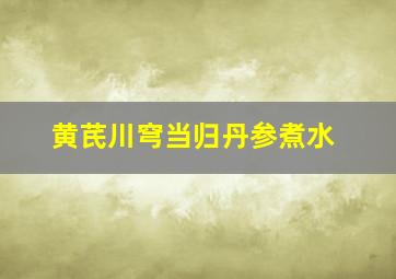 黄芪川穹当归丹参煮水