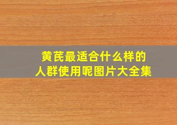 黄芪最适合什么样的人群使用呢图片大全集