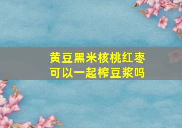 黄豆黑米核桃红枣可以一起榨豆浆吗