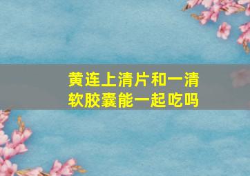 黄连上清片和一清软胶囊能一起吃吗