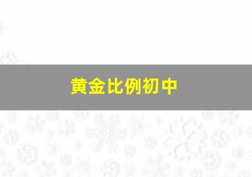 黄金比例初中