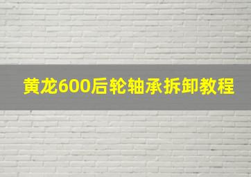 黄龙600后轮轴承拆卸教程