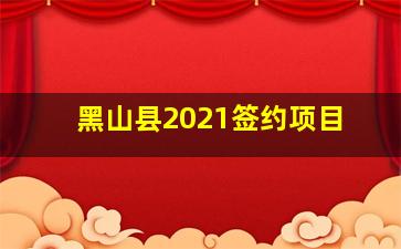 黑山县2021签约项目