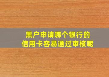 黑户申请哪个银行的信用卡容易通过审核呢