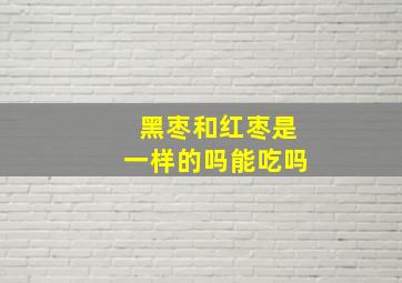 黑枣和红枣是一样的吗能吃吗