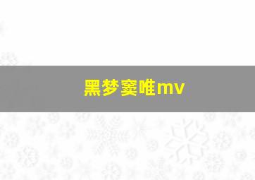 黑梦窦唯mv