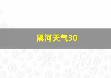 黑河天气30