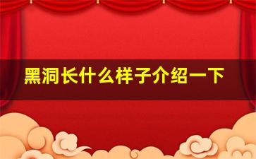 黑洞长什么样子介绍一下