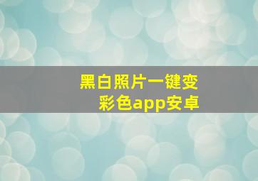 黑白照片一键变彩色app安卓