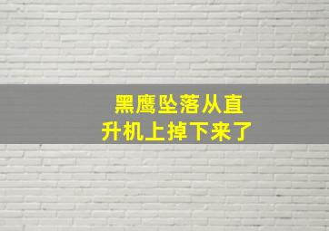 黑鹰坠落从直升机上掉下来了