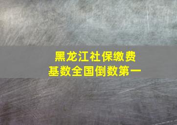 黑龙江社保缴费基数全国倒数第一