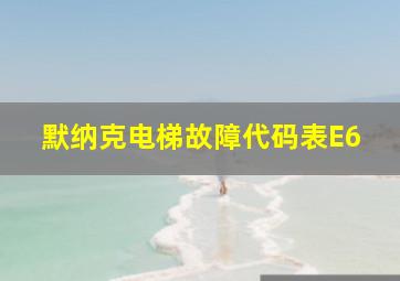 默纳克电梯故障代码表E6