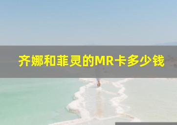 齐娜和菲灵的MR卡多少钱