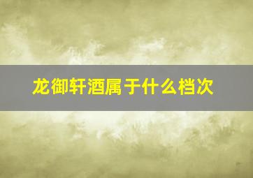 龙御轩酒属于什么档次