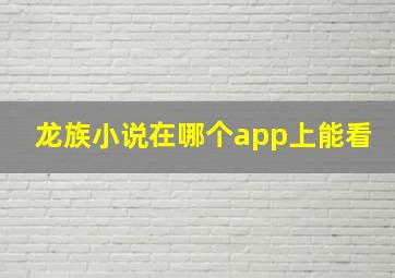 龙族小说在哪个app上能看