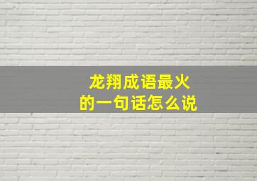 龙翔成语最火的一句话怎么说